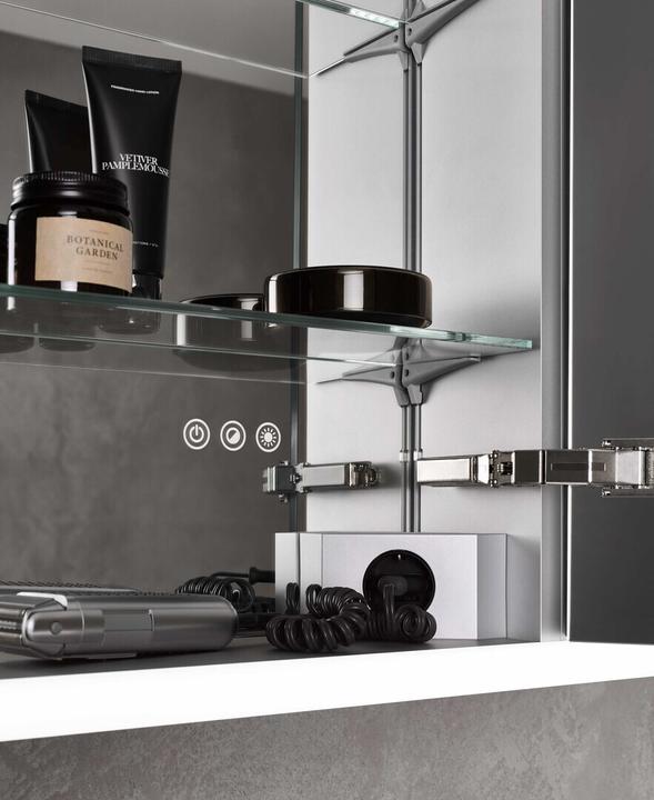 Produktbild Emco prime Facelift Lichtspiegelschrank, 600 mm, 1 Tür, Anschlag links, mit verspiegelten Seitenwä