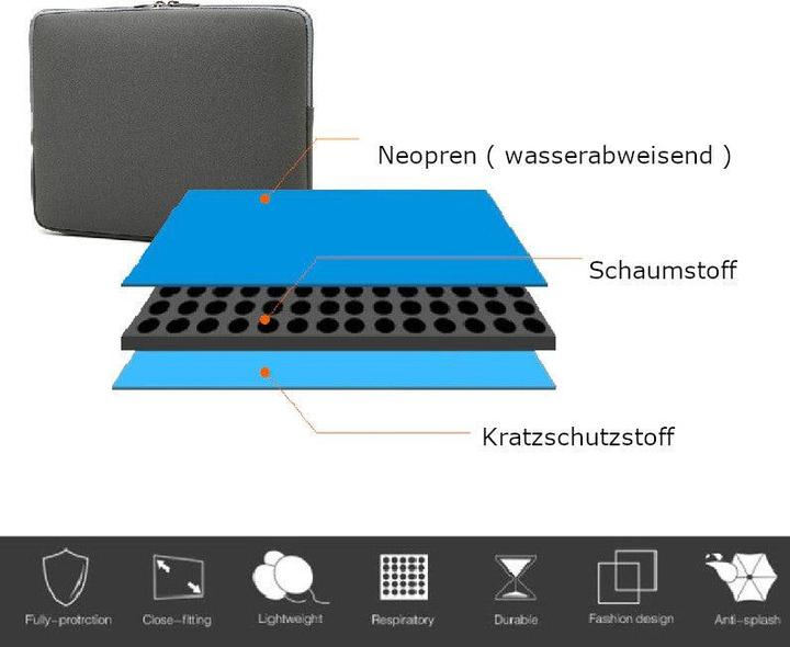 Image du produit Hermex Néoprène manchette sacoche pour ordinateur portable sacoche pour ordinateur portable Macbook (14.80", Apple)