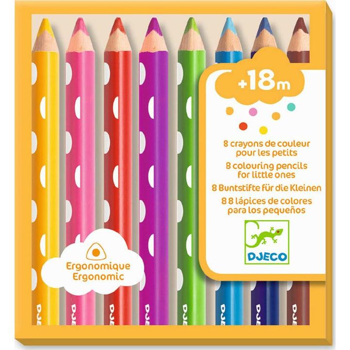 Image du produit Djeco Crayons de couleur pour les petits (Multicolore, 8 x)