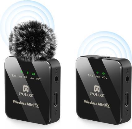 Actual product image Puluz Wireless Lavalier Microphone 1 TX + 1 RX