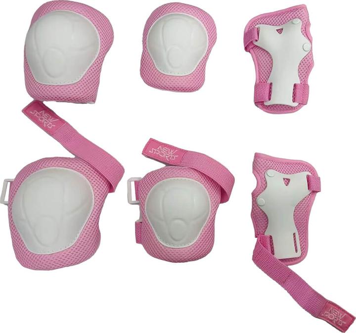 Produktbild New Sports Schützer-Set pink, Grösse M von 25-50 kg (M, Knieschoner, Ellbogenschoner, Handgelenkschoner, 6 Stück)