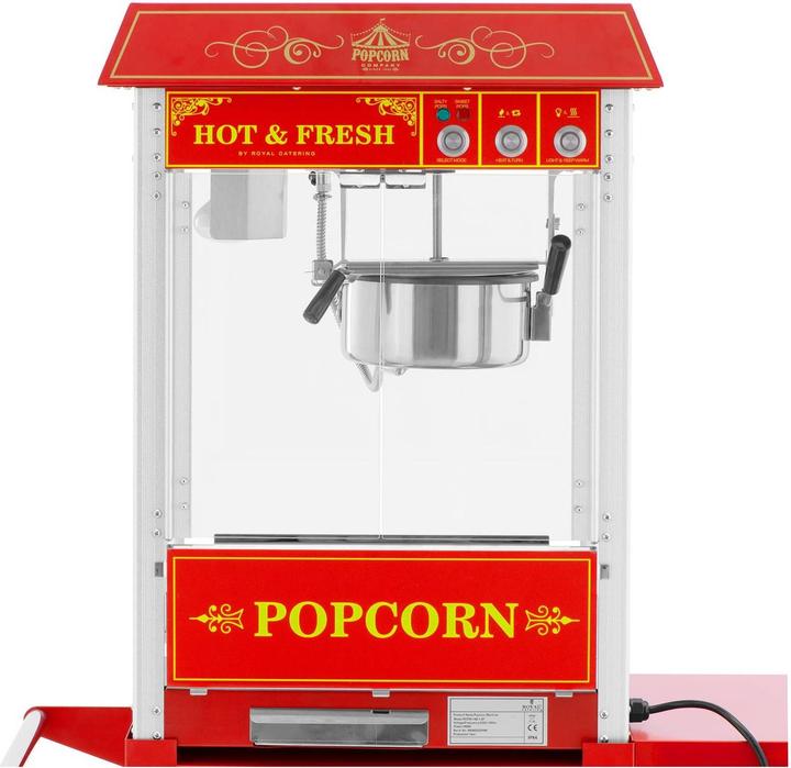 Image du produit Royal Catering Machine à pop corn avec chariot - Design rétro - 150 / 180 °C - rouge -