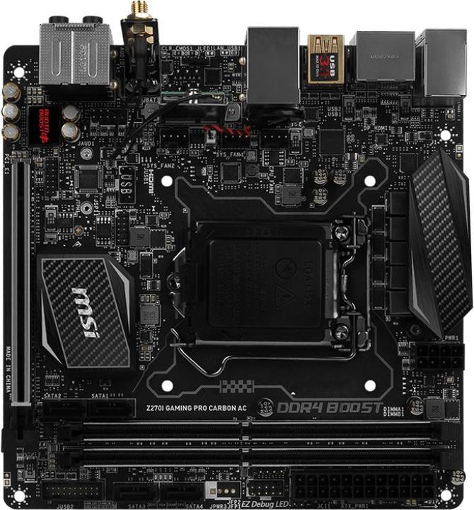 Actual product image MSI Z270I Gaming Pro Carbon AC (LGA 1151, Intel Z270, Mini-ITX)