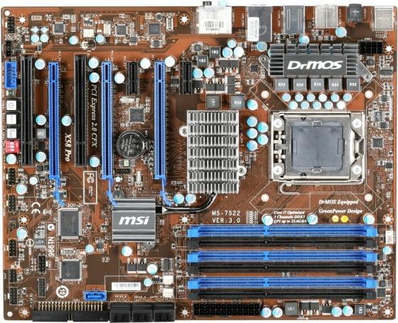 Actual product image MSI X58 Pro-E, Intel X58, LGA1366, SLI, CFX (LGA 1366, ATX)