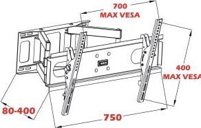 Actual product image Art RAMT AR-52 Holder AR-52 60kg for (Wall, 70", 60 kg)