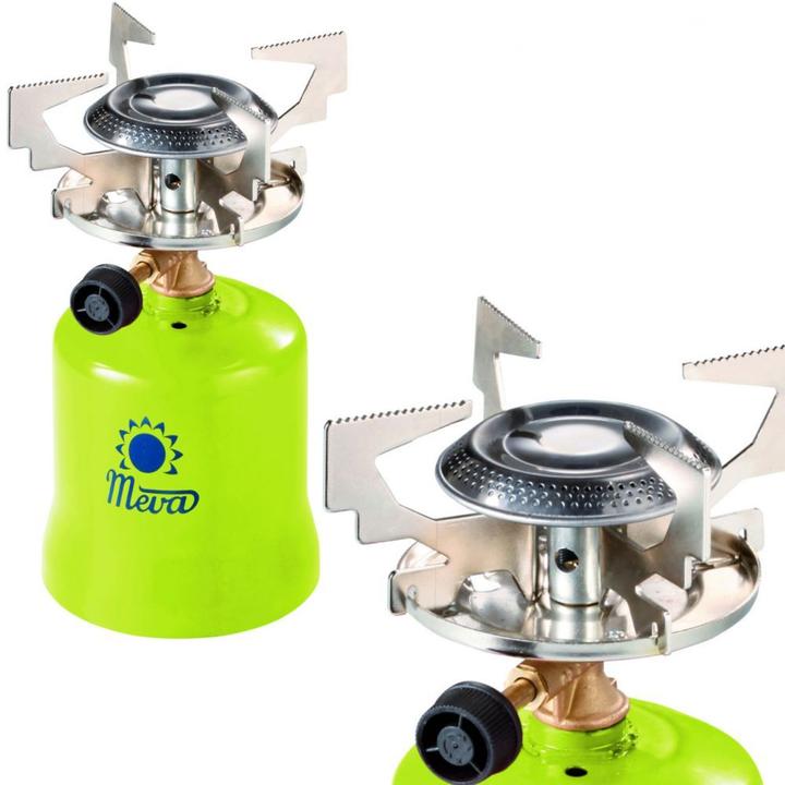 Produktbild Meva Gas-Touristenkocher mit durchstochenen Gaskartuschen FOCUS 1,4 kW