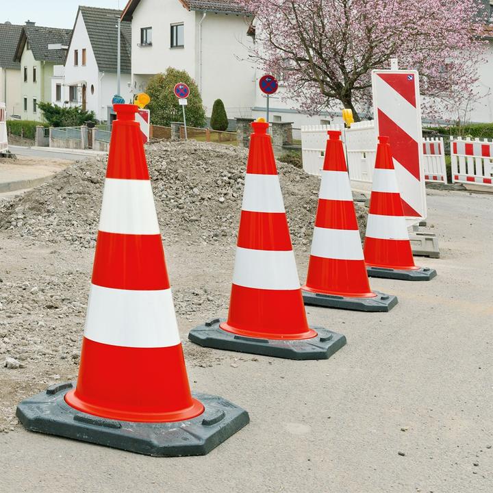 Produktbild HP Autozubehör Leitkegel TL Höhe 500 mm BAST geprüft, 2 Streifen Gewicht 3,20 kg, 33 x 33 cm
