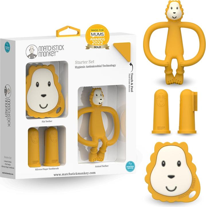 Actual product image Matchstick Monkey Teether 'Ludo Lion' Starter Set 4 pieces