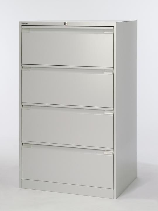 Produktbild Bisley doppelbahniger Hängeregistraturschrank mit 4 Schubladen (62 x 80 x 132 cm)