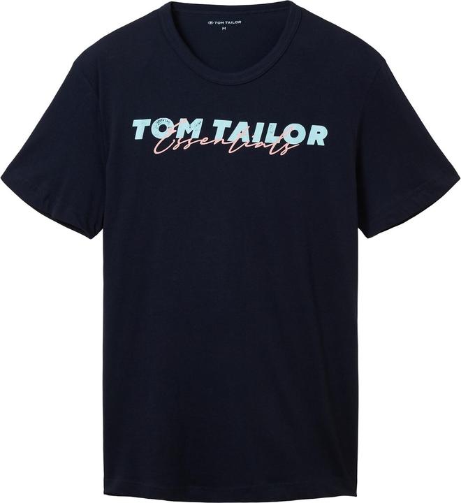 Tom Tailor T-Shirt Kurzarmshirt mit Front-Logo-Print (XL)