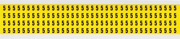 Actual product image Brady 3400-5, B-499, black on yellow, 6 x 9mm, number 5, character height 6.3mm(25 K. á 144 E.)