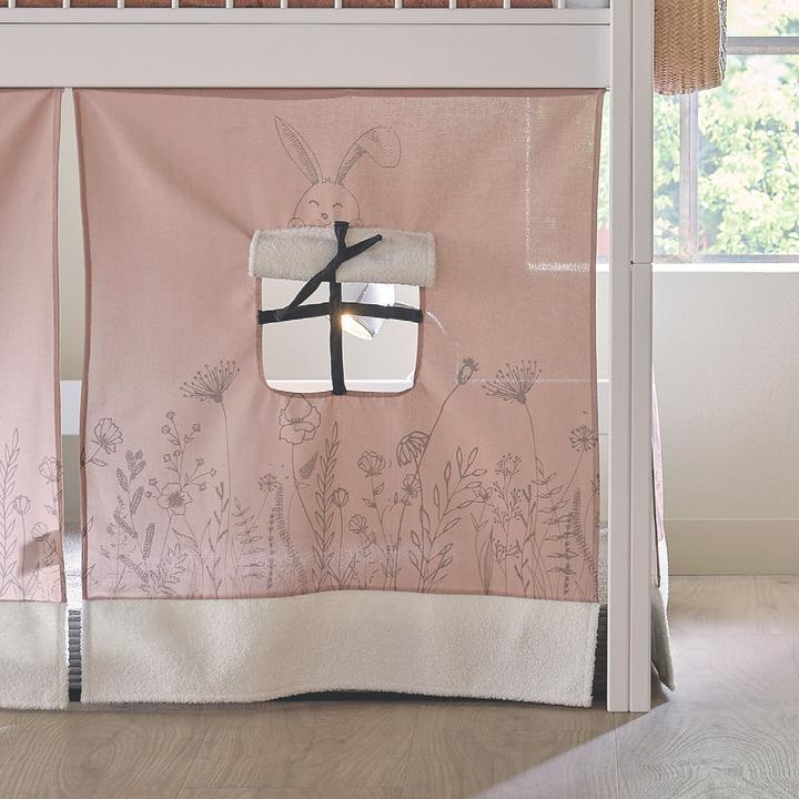 Image du produit Lifetime Kidsrooms 4 en 1 Lit mi-hauteur avec toit en tissu, Happy Rabbit avec sommier à lattes standard