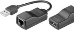 Produktbild Goobay USB Extension Ethernet 40,0m- Kabel Converter USB > RJ45 Line Extender (CAT5) (2 m, USB 1.1)