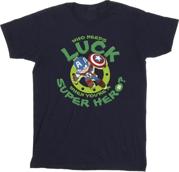 St Patrick's Day Captain America Luck TShirt (XXL)