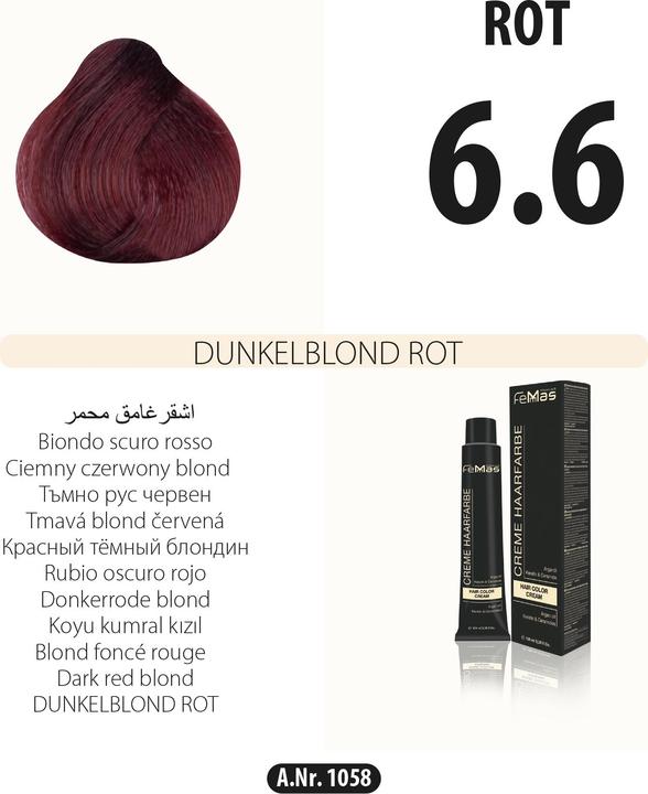 Immagine prodotto FemMas 8.4) Tinta per capelli biondo chiaro rame 100ml (Rame biondo chiaro)