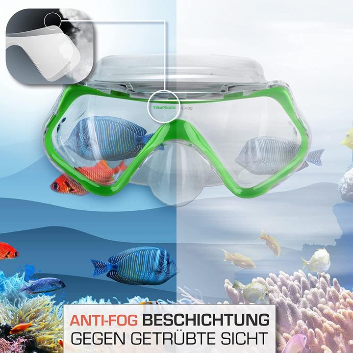 Produktbild Tropisport Premium Schnorchelset mit Schnorchel und Taucherbrille – Inkl. bruchfreier Anti Fog Tau
