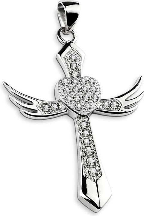 Star Piercing Anhänger silber Engelskreuz (Chirurgenstahl 316L)