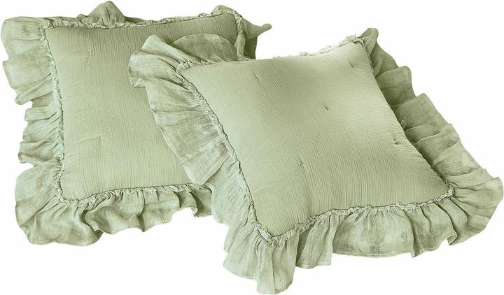 Loberon Kissenhülle 2er Set Martone grün (40 x 40 cm)