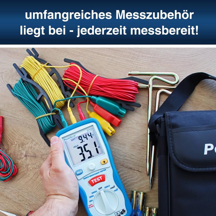 Image du produit Peaktech P 2700 Appareil de mesure de la résistance de la terre (Mallette d'instruments de mesure)