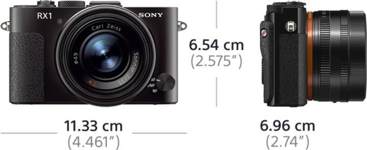 Image du produit Sony DSC-RX1, 24.3 MP, 35mm plein format, FullHD, noir (Plein format)