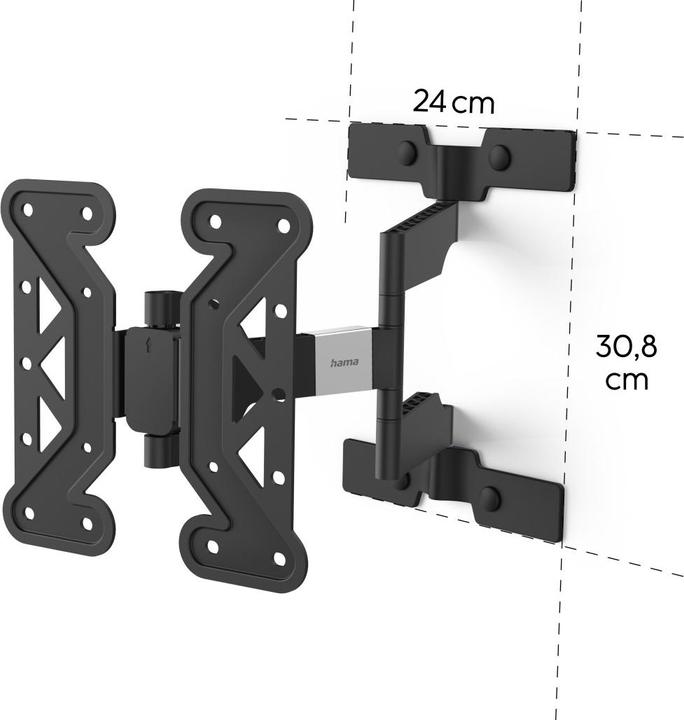 Produktbild Hama TV-Wandhalterung, schwenkbar, neigbar, extra flach, 122 cm (48") bis 25 kg (Wand, 48", 25 kg)