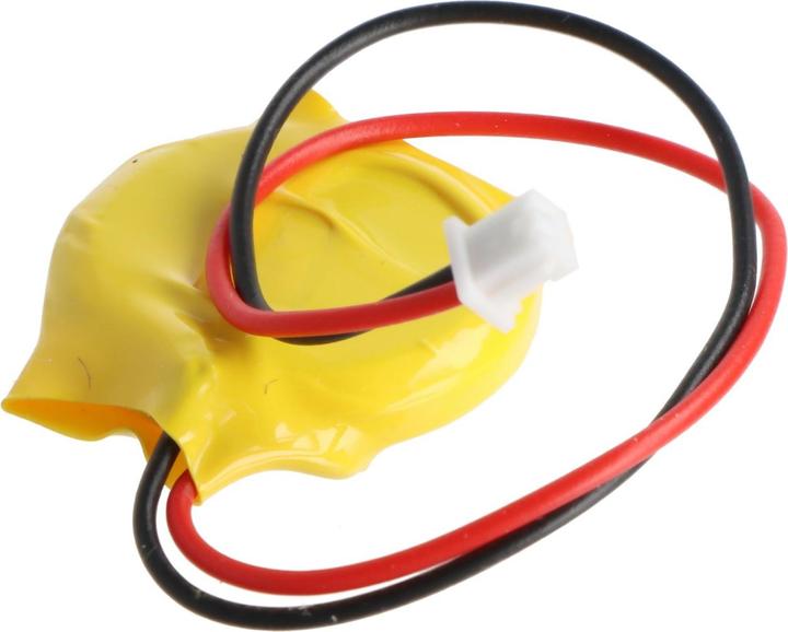 Actual product image AccuCell CMOS Batterie CR2032 3V mit Kabel und Stecker, Polung +/- beachten (1 pcs., CR2032, 220 mAh)