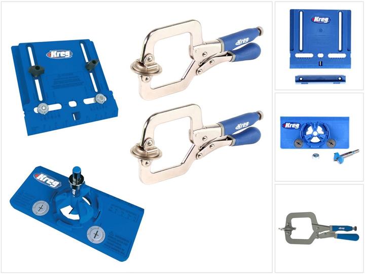 Actual product image Kreg Cabinet Construction Set with Cabinet Hardware Jig ( KHI-PULL ) + Concealed Hinge Jig ( KHI-HINGE )