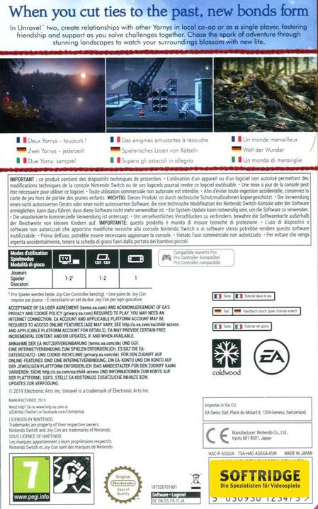 Image du produit EA Games Unravel Two (Switch, Multilingue)