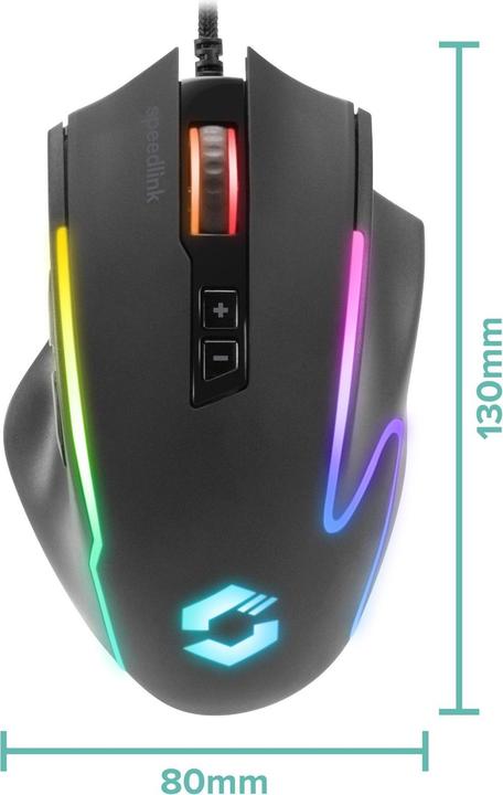 Produktbild Speedlink DECUS NX RGB Gaming Mouse, rubber-black (Kabelgebunden)