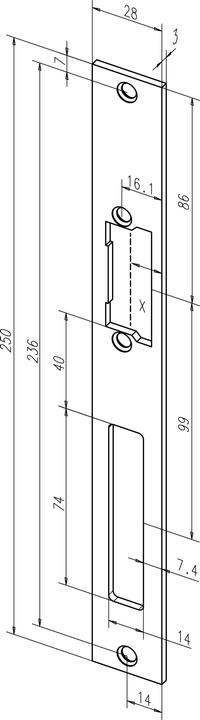 Actual product image effeff Flat strike plates for Profix 2 electric strike (Striking plate)