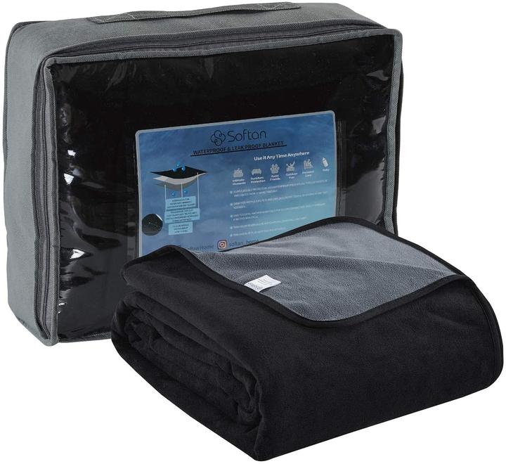 Softan Waterproof blanket 178x230cm AnthraciteBlack. (Dog, Cat)