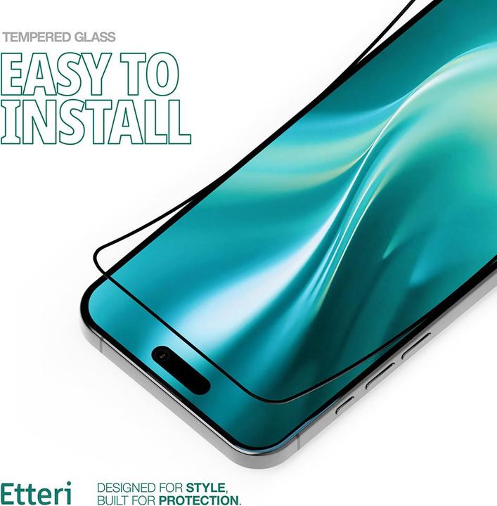 Actual product image Etteri tempered glass 9D for iPhone 13 / 13 Pro / 14 6,1" (Apple iPhone 13)