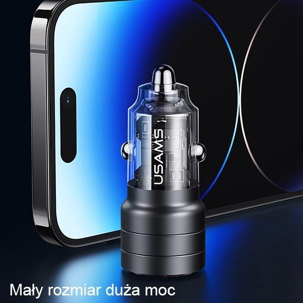 Produktbild Usams Ład. sam. C36 USB+USB-C 95W Fast Charge fioletowy/purple CC176CC02 (US-CC176)