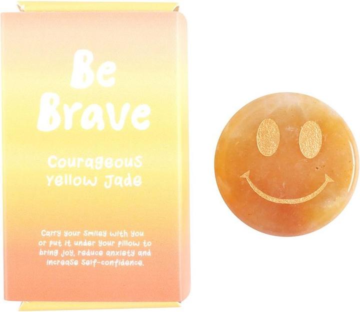 Actual product image Something Different Be Brave Jade Happy Face Decorative Crystal