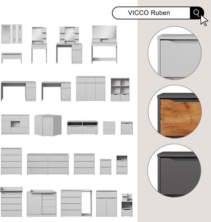Actual product image Vicco Ruben (80 x 48 x 102 cm)