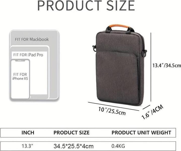 Produktbild PhoneLook Wasserdichte Umhängetasche Laptoptasche für iPad + Laptop + MaxBook 13 Zoll (13.30")