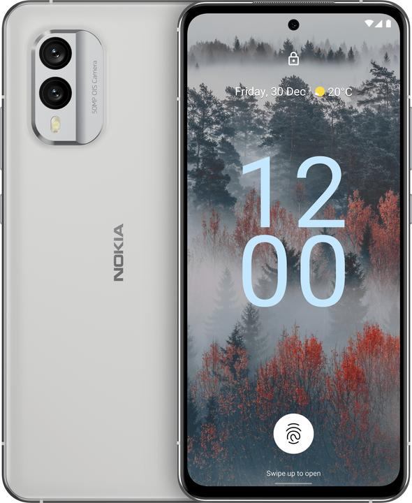 Productafbeelding Nokia X30 5G Dual-Sim 128 GB 6 GB RAM IJswit, smartphone (128 GB, IJswit, 6.43", Dubbele SIM, 50 Mpx, 5G)