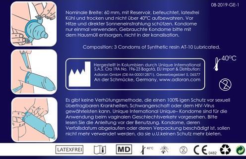 Produktbild Kamyra Unique C.2 Pull» Kondomkarte mit 3 latexfreien Kondomen (3 Stk.)