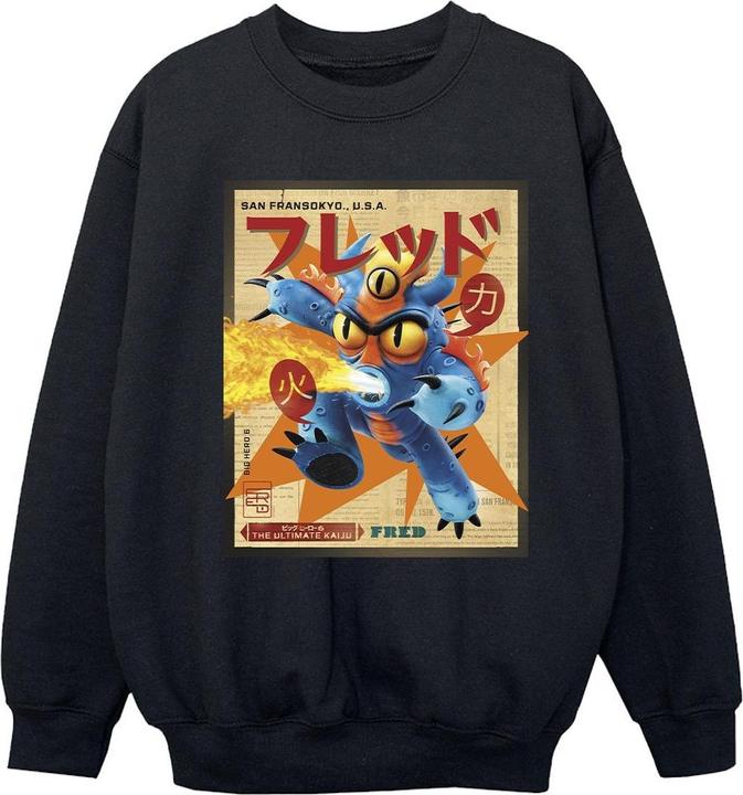 Disney Big Hero 6 Baymax Fred Newspaper Sweatshirt Mädchen