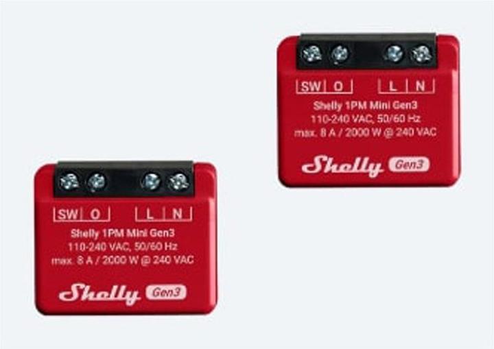Productafbeelding Shelly 1PM Mini Gen3 x2 (Schakelaandrijving)