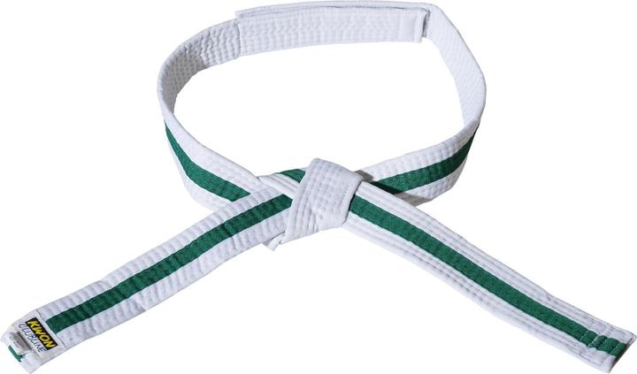 Image du produit Kwon Ceinture de scratch blanche/verte/blanche Budō enfant