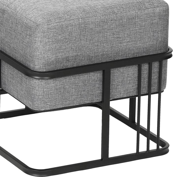 Produktbild En.Casa Multifunktionaler stapelbarer Sitzhocker Tas 2er Set quadratisch Hellgrau