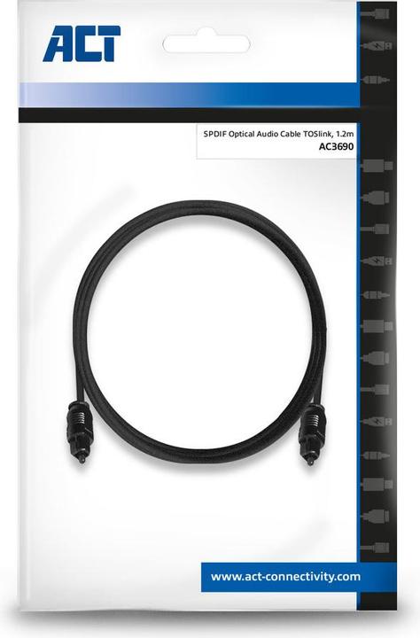 Productafbeelding 1.2 meter SPDIF TOSlink audio verbindingskabel mannelijk - mannelijk, Ritszak (1.20 m, TOSLINK)