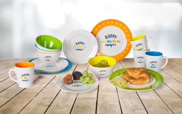 Berger Happy Camper Melamin Geschirr-Set bunt 16-tlg. (16 Stück)