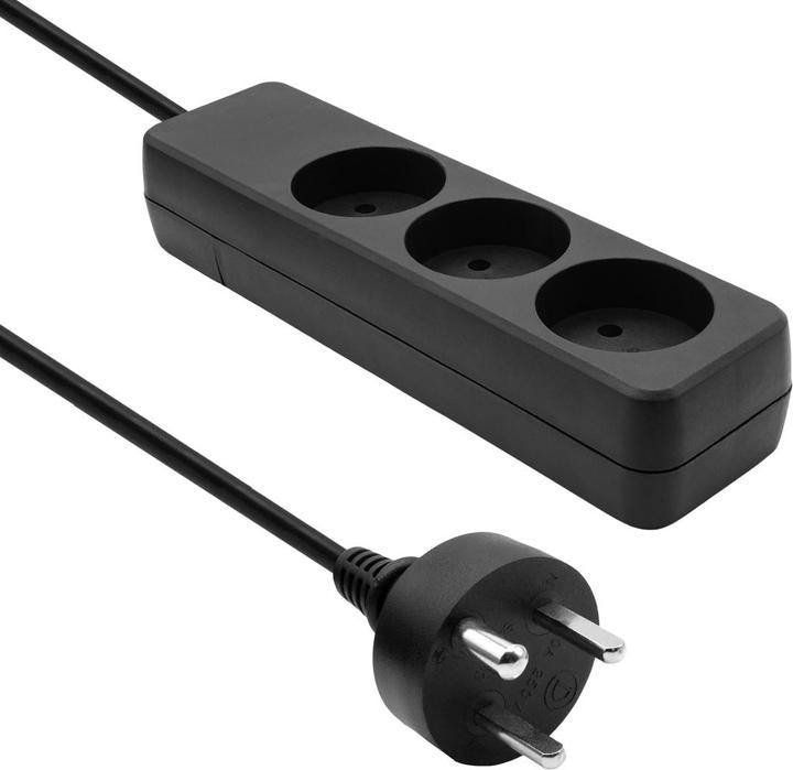 Actual product image ProXtend Danish Power Strip 3-way 3M IT Black (3 m, CEE 7/3)