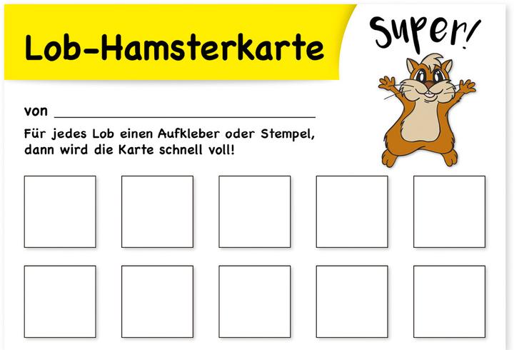 TimeTEX TIME TEX Lob-Hamsterkarte 62959 10 Feldern 25 Stück