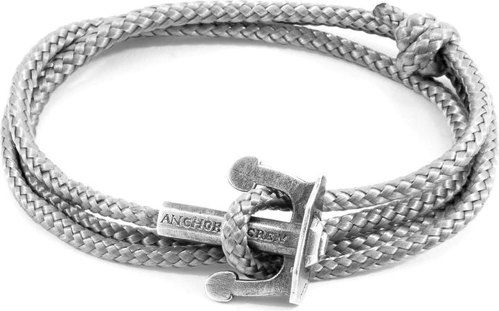Anchor & Crew Klassisches Graue Union Silber Und Seil Ankerarmband (Solide .925 Sterlingsilber)