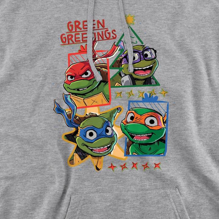 Immagine prodotto Teenage Mutant NT Green Greetings Felpa con Cappuccio Natale Uomo (L)