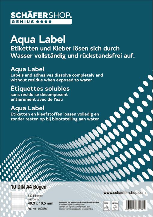 Image du produit Schäfer Shop Étiquettes solubles dans l'eau