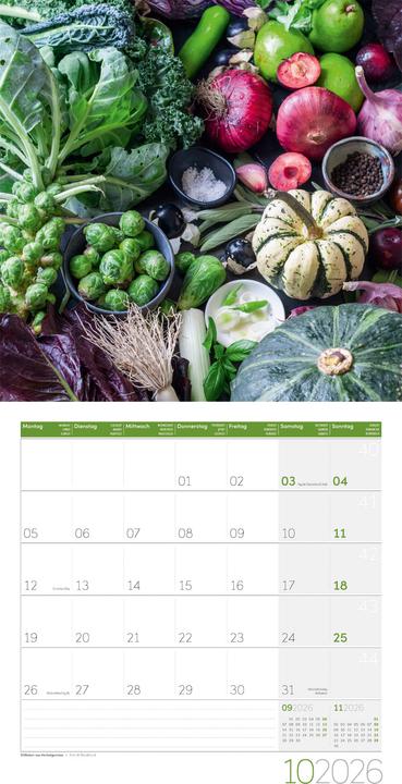 Actual product image Food Kalender 2026 - 30x30 (30 x 30 cm, German, French, English)